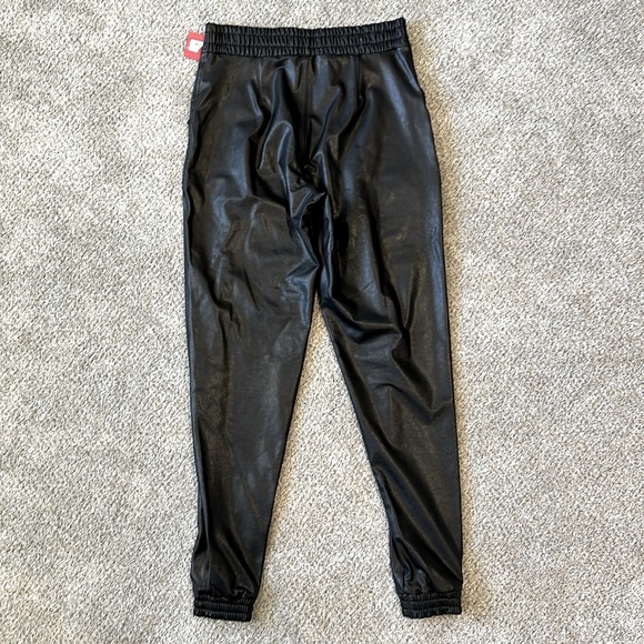 NWT ~ SPANX ~ Faux Leather Jogger Pants ~ Black ~ S - Picture 3 of 4